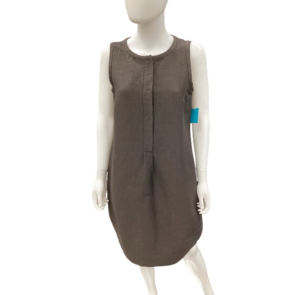 ‘S MaxMara Dress Women’s SZ M Pockets Sleeveless Front Buttons Shift Dress Brown